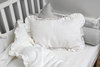 Snowy white linen cot bumper 60x120/70x140
