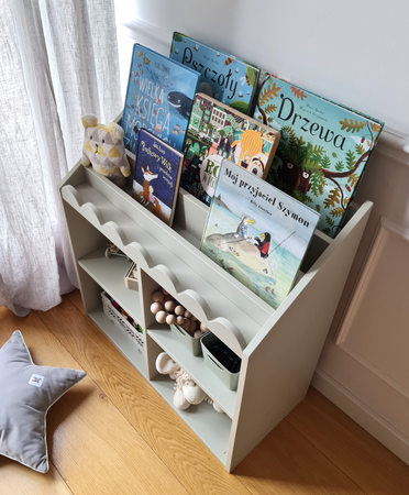 Regał Montessori Book Nook sage– regał dziecięcy na książki i zabawki