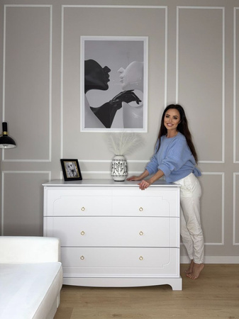 Royal timeless white komoda 4-szufladowa