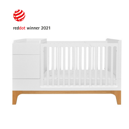 UP! snow 70x120 convertible baby cot – extends to 160 cm with Desk