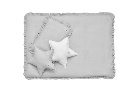 Stone gray linen pillow star