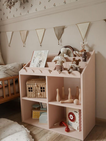 Regał Montessori Book Nook vintage rose– regał dziecięcy na książki i zabawki