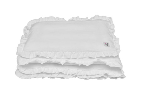 Snowy white  linen set of duvet and pillow covers M