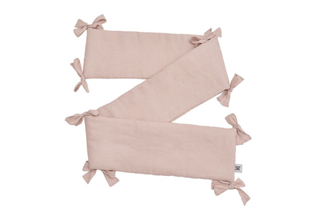 Dusty pink  linen cot bumper 60x120/70x140