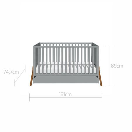 Lotta gray łóżeczko 70x140 z funkcją tapczanika