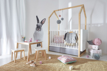 Pinette cot 70x140 extendable to 70x160 with sofa bed function