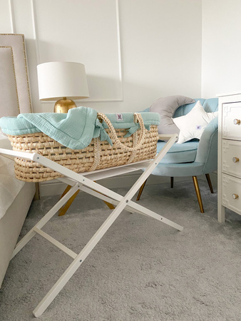 Set: Moses Basket Meeko with mattress+stand+textiles Mint