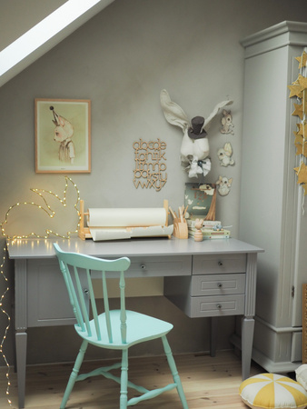 Ines neutral gray Schreibschrank