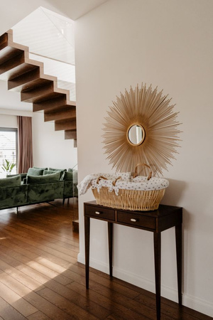 Musselinfüllung für Moseskorb Vintage