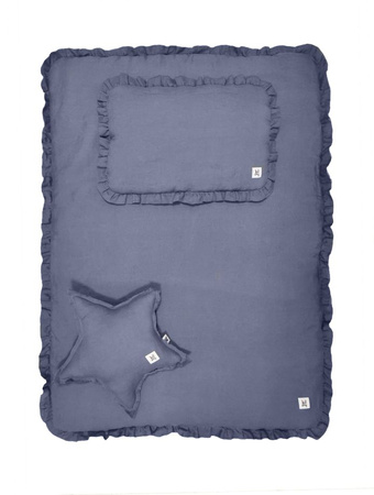 Navy blue linen bedding with filling size S