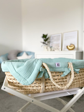 Set: Moses Basket Meeko with mattress+stand+textiles Mint