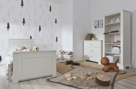 Ines elegant white Drei-Schubladen-Kommode