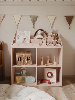 Montessori-Regal Book Nook sunset– Kinderregal für Bücher und Spielzeug