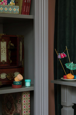 Ines neutral gray bookcase