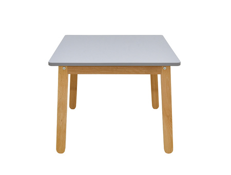 Woody set: neutral gray table with neutral gray chair