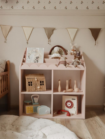 Montessori Bookshelf Book Nook vintage rose– children's book and toy shelf