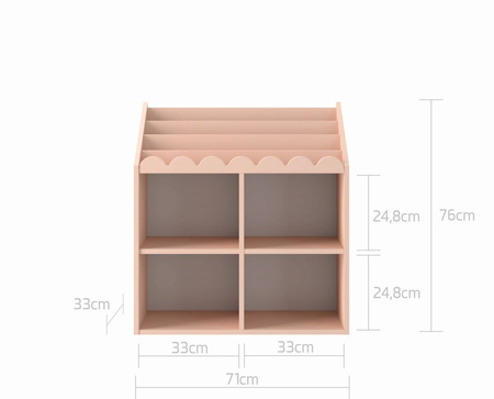 Montessori Bookshelf Book Nook vintage rose– children's book and toy shelf