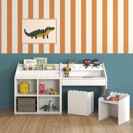 Krzesełko Montessori Book Nook snow– funkcjonalne siedzisko dla dziecka