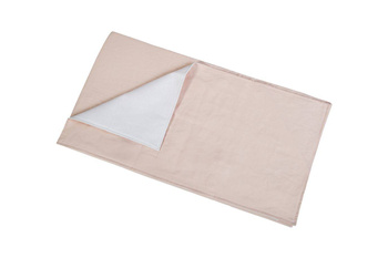 Dusty pink linen waterproof changer to the UP! cot bed