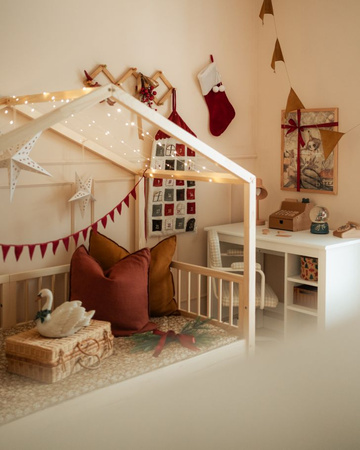 Dream Nest pine Hausbett 80x160 mit zwei Schutzbarrieren