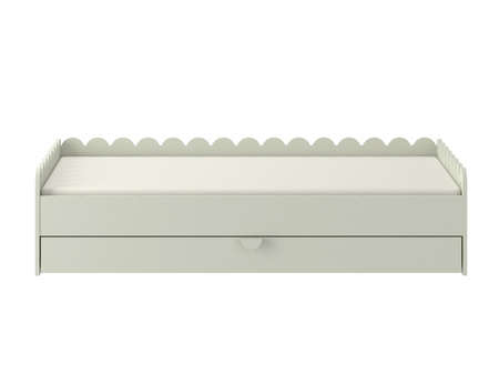 Book Nook sage children’s bed in Montessori style 80x160 with a drawer