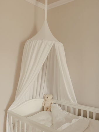 Snowy white linen bedding with filling size S