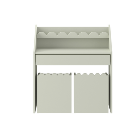 Book Nook sage Montessori Set – children's desk with two chairs