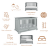 Ines neutral gray cot / toddler bed 70x140 with sofa bed function