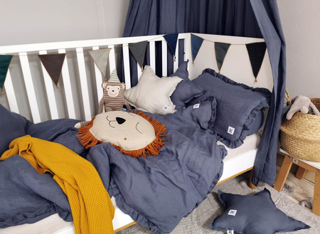 Navy blue linen bedding with filling size S