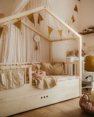 Dream Nest pine house bed 80x160 with railings