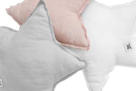 Snowy white linen pillow star