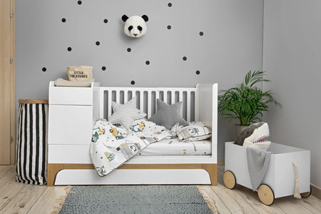 UP! snow 70x120 convertible baby cot – extends to 160 cm with Desk