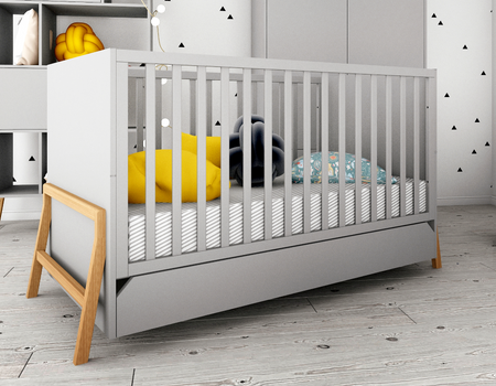 Lotta gray Kinderbett 70x140 mit Sofafunktion