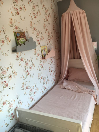 Dusty pink linen bed sheet 90x200