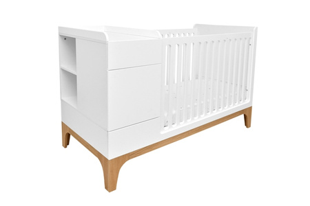 UP! snow 70x120 convertible baby cot – extends to 160 cm with Desk