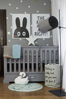 Ines neutral gray cot / toddler bed 70x140 with sofa bed function