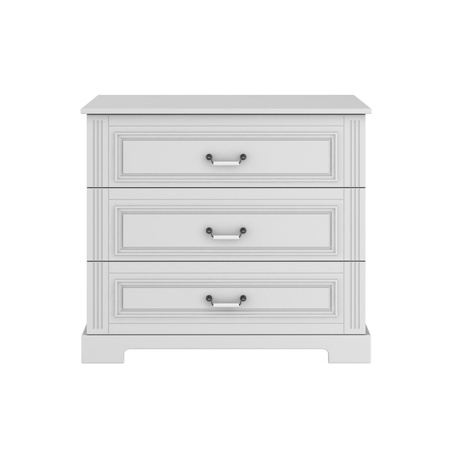 Ines elegant white Drei-Schubladen-Kommode