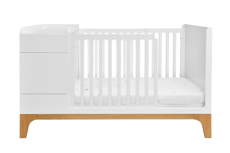 UP! snow 70x120 convertible baby cot – extends to 160 cm with Desk