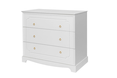 Royal timeless white 3-drawer chest