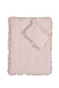 Dusty pink  lniana pościel 2-el M z falbanką 