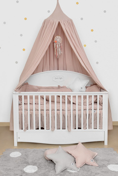 Dusty pink lniany baldachim